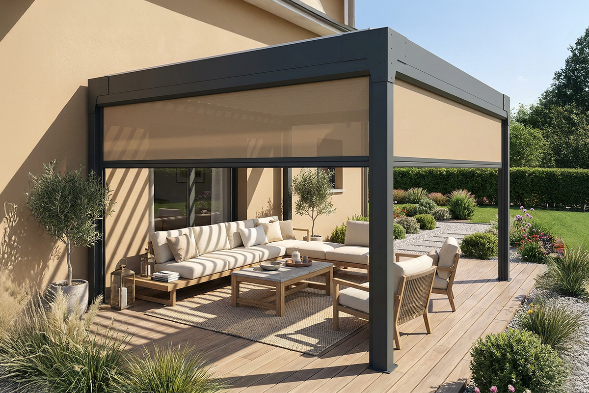 coffre &agrave; coulisses 115 pour pergola bioclimatique AM&Eacute;THYSTE